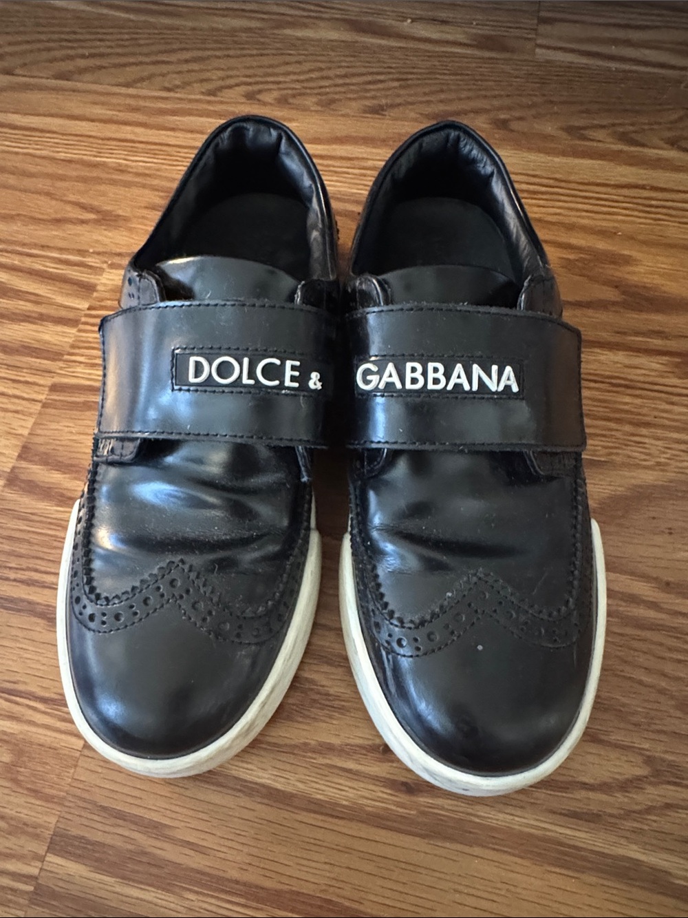 Dolce & Gabbana Black Leather Slip-On Loafers kids  2.5 - 3 34 euro